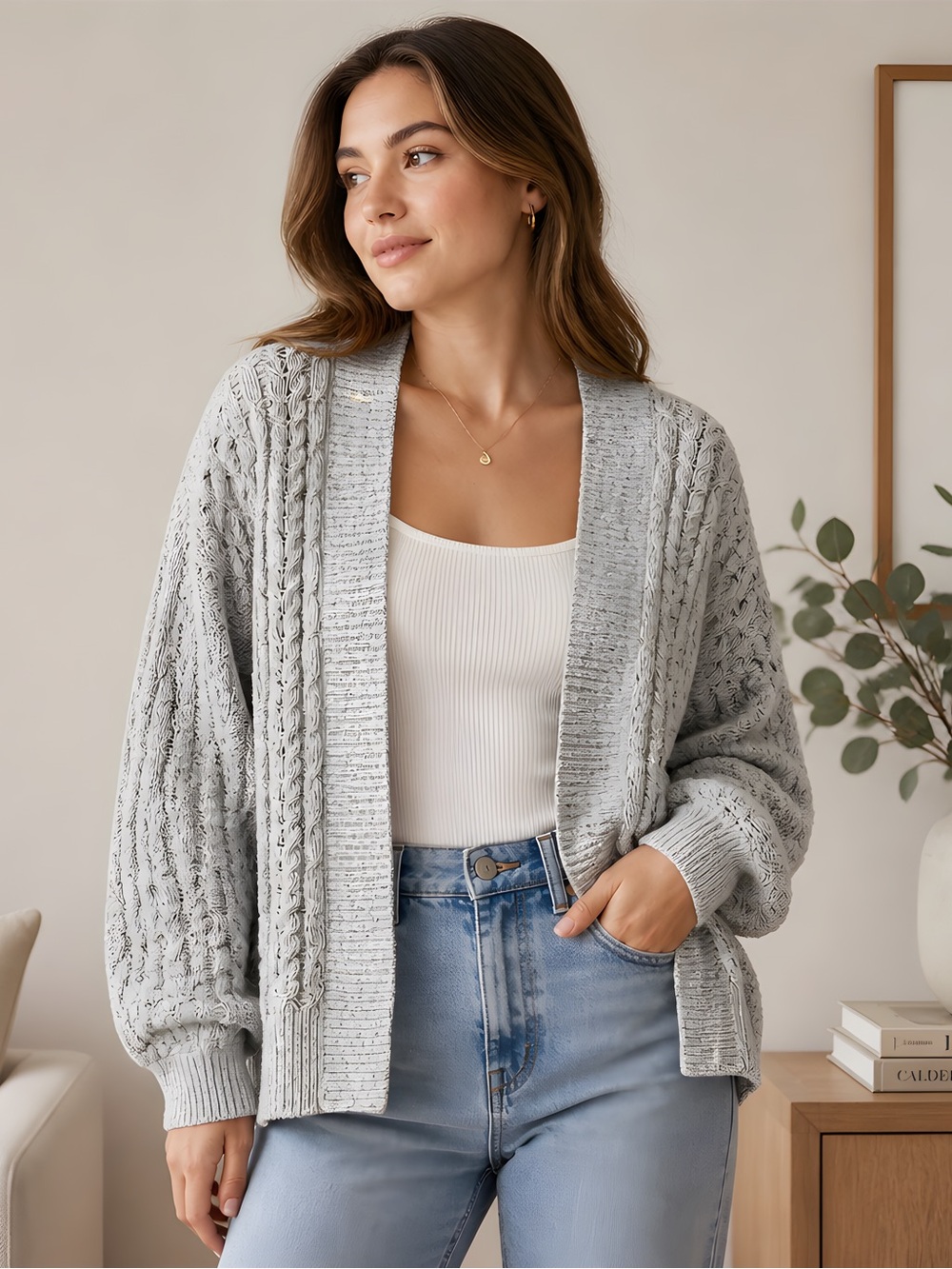 Abercrombie & Fitch Chenille Cable Cardigan
